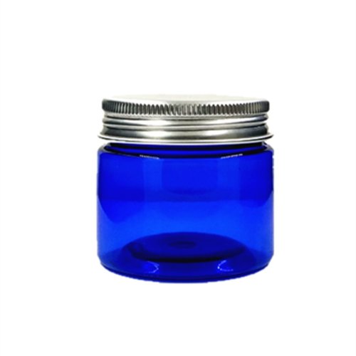 Баночка синяя, пластик  с металлической крышкой 50мл